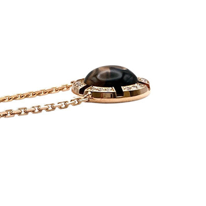 Chaumet Class One Smoky Quartz Diamond Necklace K18 Pink Gold