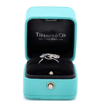 Tiffany & Co. Paper Flowers Ring Platinum With Aquamarine And Diamonds