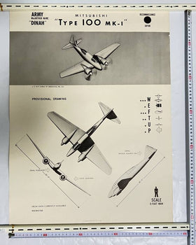 Wwii 1944 Us Navy Recognition Poster Mitsubishi Type 100 Dinah Recon Plane