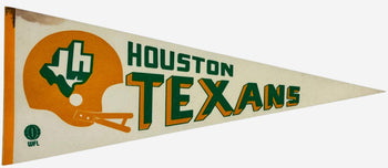 1974 Houston Texans Wfl Pennant Banner Rare