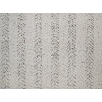 9'3"X12' Ivory Line Design Flat Weave Undyed Natural Wool Hand Woven Rug