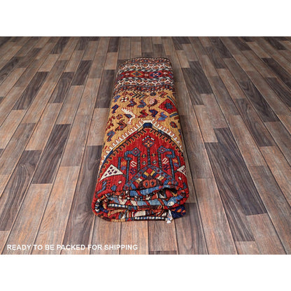 8'7"X10' Yellow Afghan Ersari With Turkish Knot Hand Knotted 100% Wool Rug