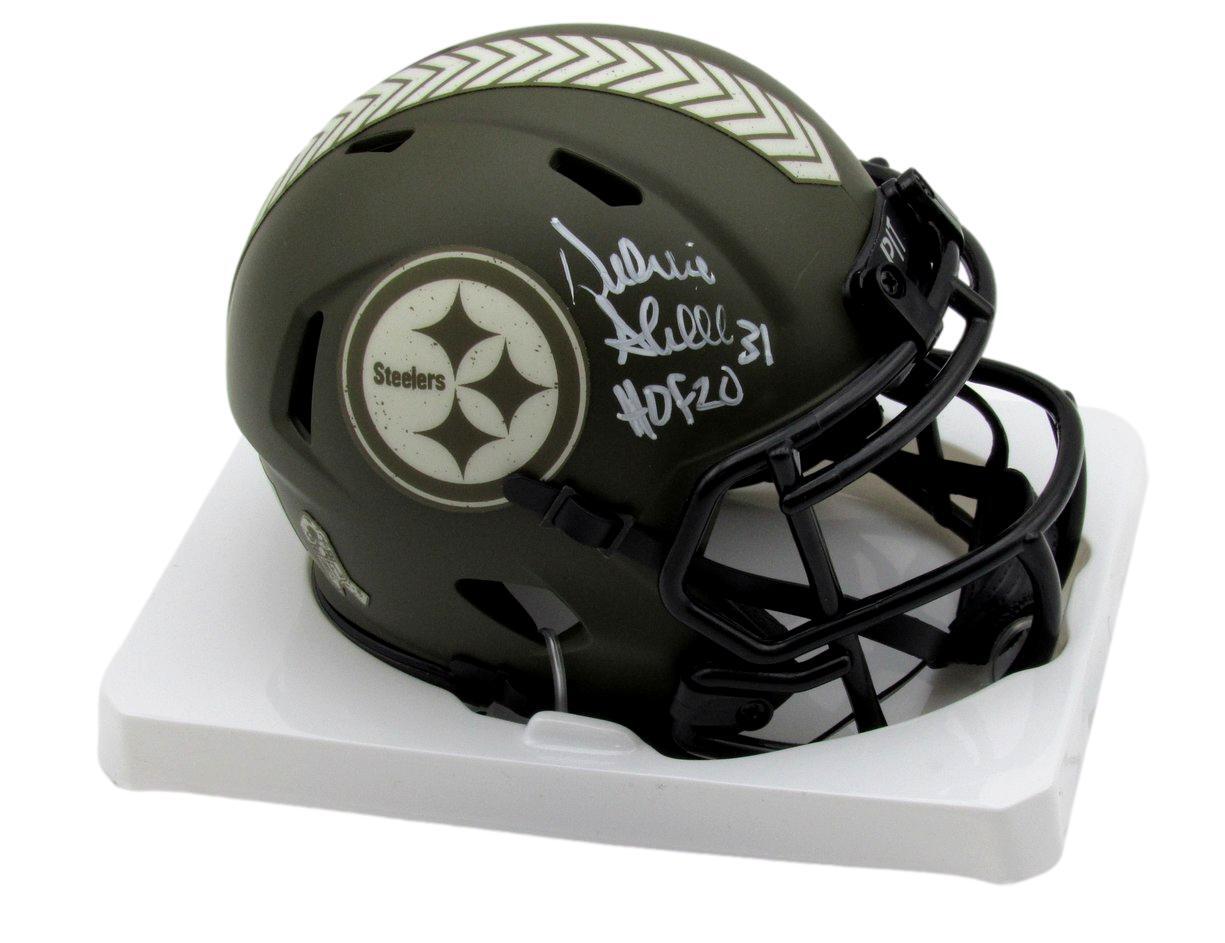Donnie Shell Hof Auto/Inscr Salute To Service Mini Helmet Steelers Jsa 179782