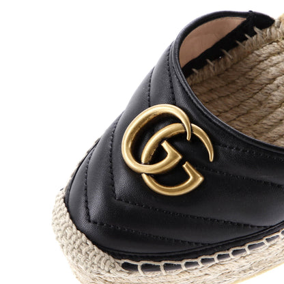 Gucci Women'S Gg Marmont Wedge Espadrilles Matelasse Leather