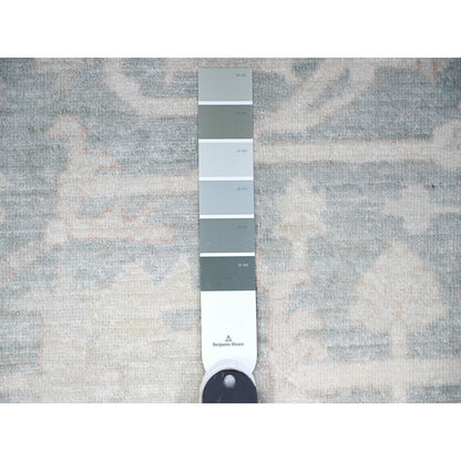 8'X9'7" Cadet Gray Finer Peshawar Soft Wool Hand Knotted Oriental Rug