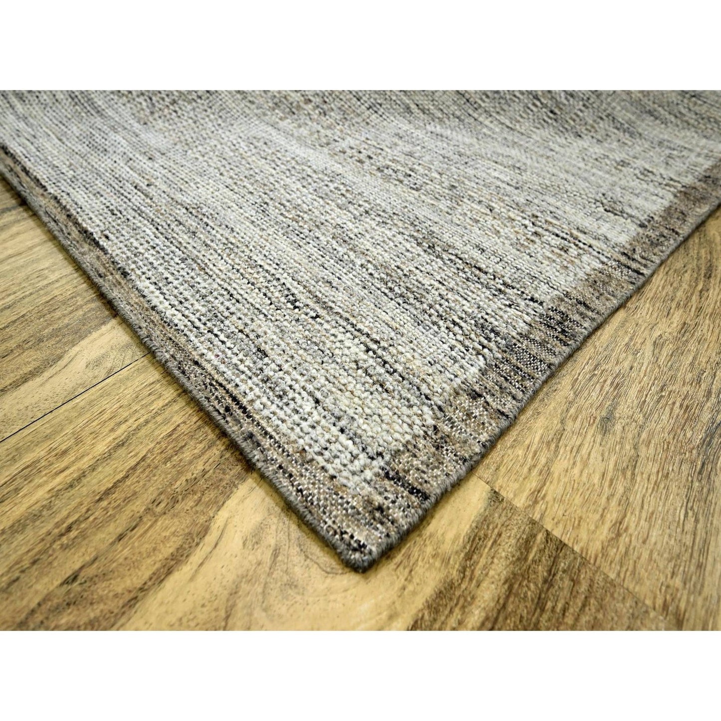 10'3"X13'9" Beige Hand Knotted Rug Distressed & Oxidized Grass Design Wool