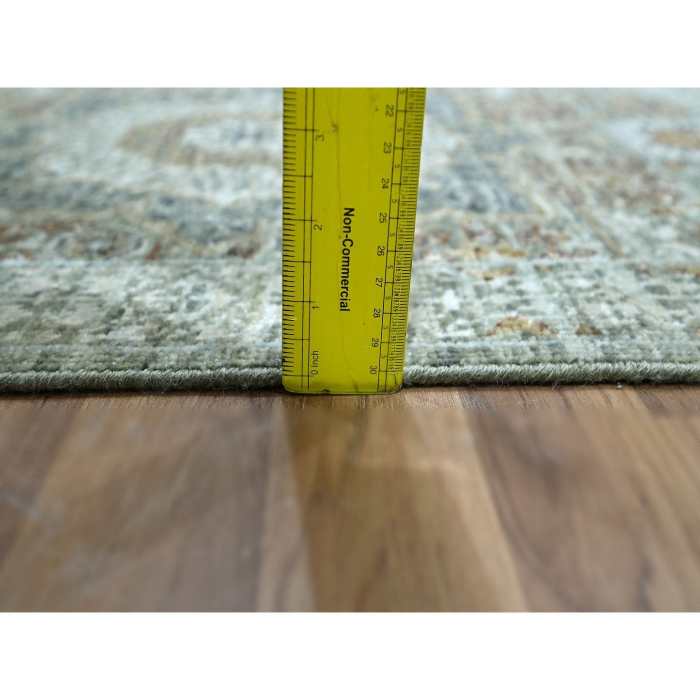 2'1"X3'1" Sage Green Rug Wool Pre Historic Mamluk Design Hand Knotted Mat