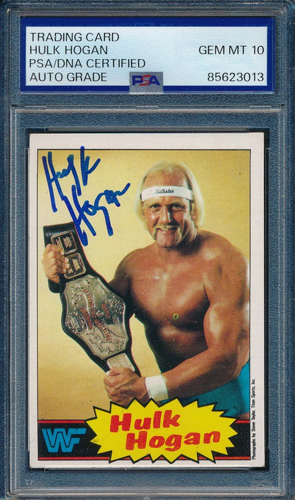 1985 Topps Wwf Hulk Hogan Signed/Auto On Card Rc Card #1 Psa/Dna 10 203269
