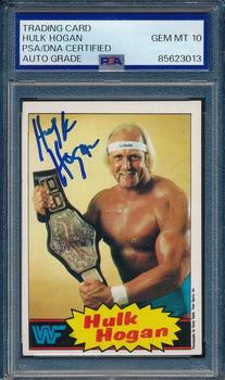 1985 Topps Wwf Hulk Hogan Signed/Auto On Card Rc Card #1 Psa/Dna 10 203269
