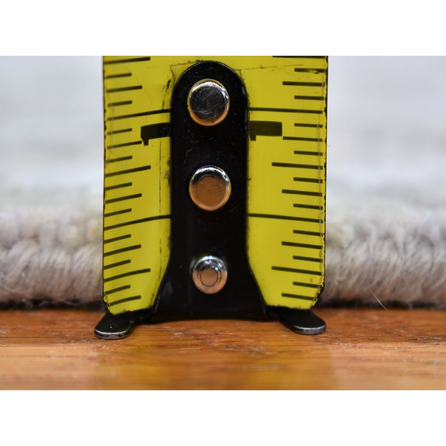 3'X5'2" Gray Abstract Design Wool Denser Weave Hand Knotted Rug