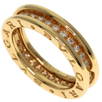 Gold BVLGARI B.zero1 1 Band Full Diamond #49 Ring K18 Yellow