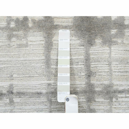 2'1"X3'1" Ivory Hand Spun Undyed Natural Wool Hand Knotted Mat Rug