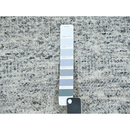 8'X10'2" Owl Gray Modern Grass Design Pure Wool Hand Knotted Rug