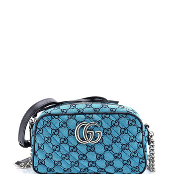 Gucci Gg Marmont Shoulder Bag Multicolor Diagonal Quilted Gg Canvas Small