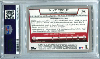 Mike Trout 2012 Bowman Chrome Xfractor #157 Psa