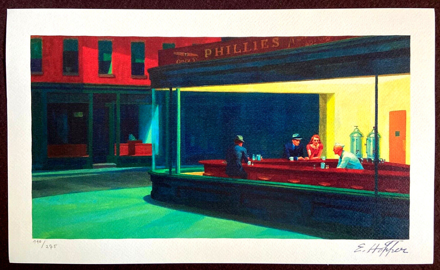Edward Hopper Lithograph Coa Signed Certificate