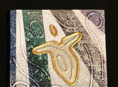 Andy Lakey - Archangel Michael Original Textured Painting On Wood Signed Framed