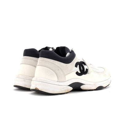 Chanel Women'S Cc All Over Print Low-Top Sneakers Suede