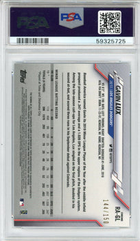 Gavin Lux Autographed 2020 Topps Chrome Blue Refractor Rookie Card #Ragl (Psa Mi