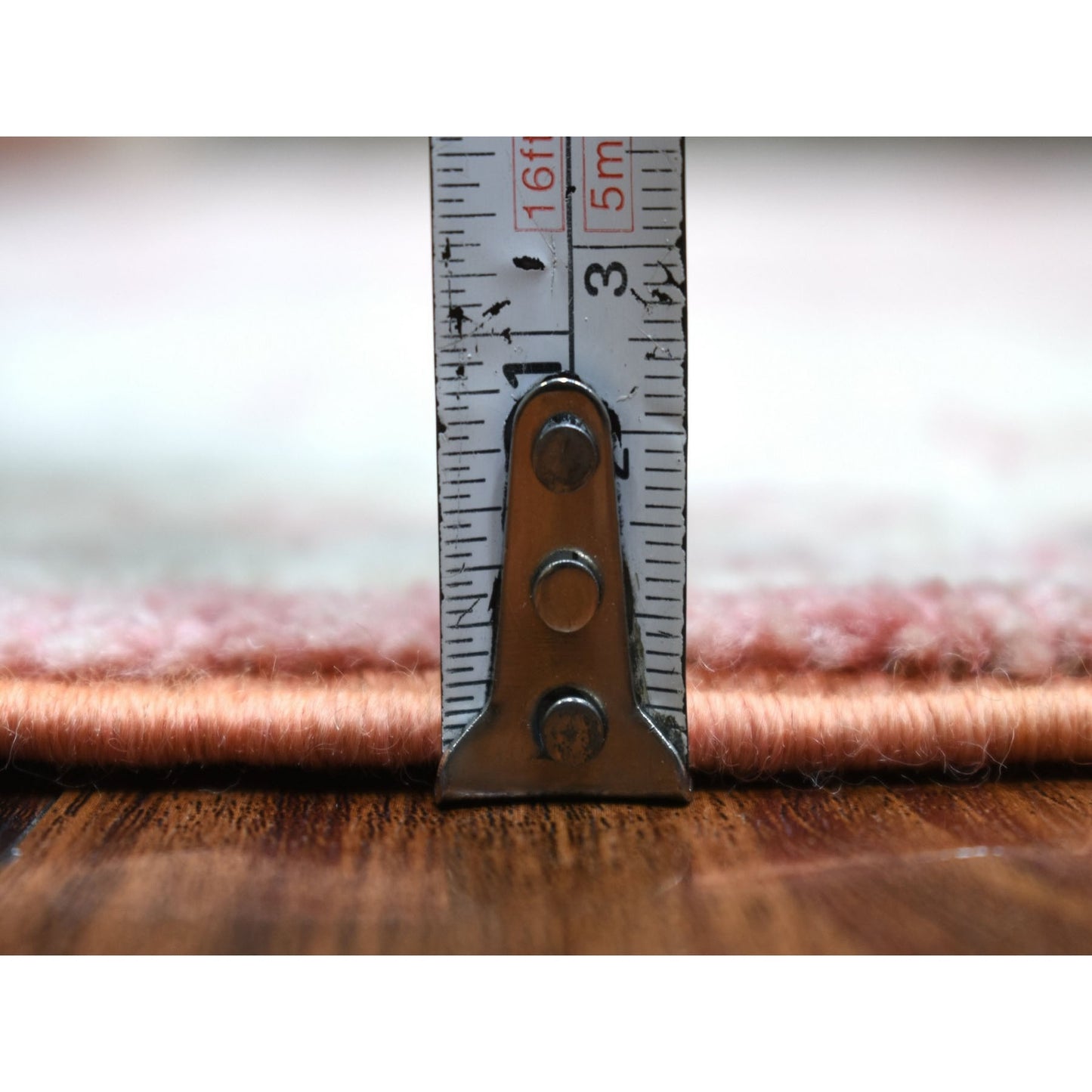 6'2"X9' Angora Oushak Organic Wool Hand Knotted Coral Red Oriental Rug