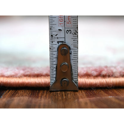 6'2"X9' Angora Oushak Organic Wool Hand Knotted Coral Red Oriental Rug