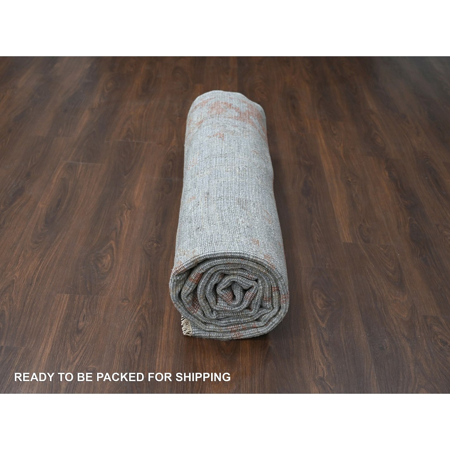 9'X11'10" Contented Green Hand Knotted Supple All Wool Oushak Design Rug