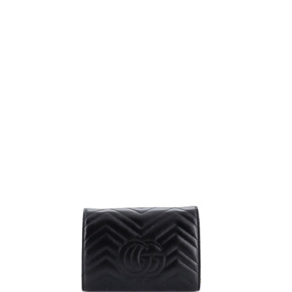 Gucci Gg Marmont Chain Wallet Matelasse Leather Mini