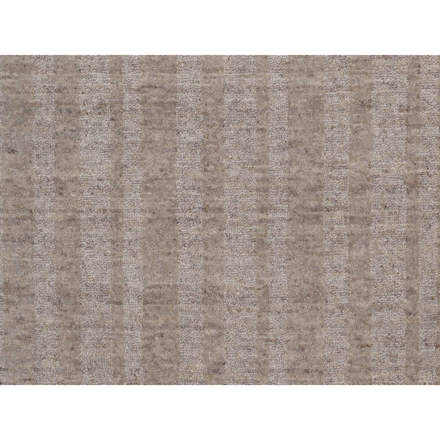 8'X8' Beaver Brown Stripes Design Hand Loomed Natural Wool Round Rug