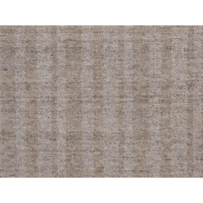 8'X8' Beaver Brown Stripes Design Hand Loomed Natural Wool Round Rug