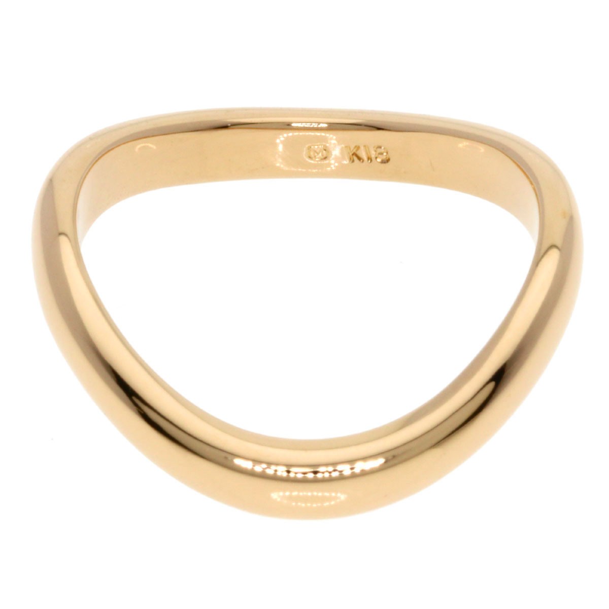 Gold MIKIMOTO curve Ring K18 Pink