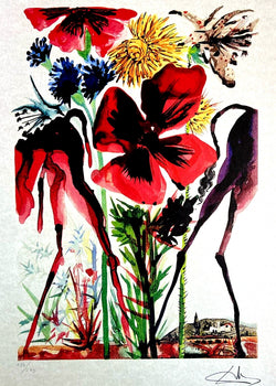 Salvador Dal Lithograph From An Drawing Coa Signed Op Rare