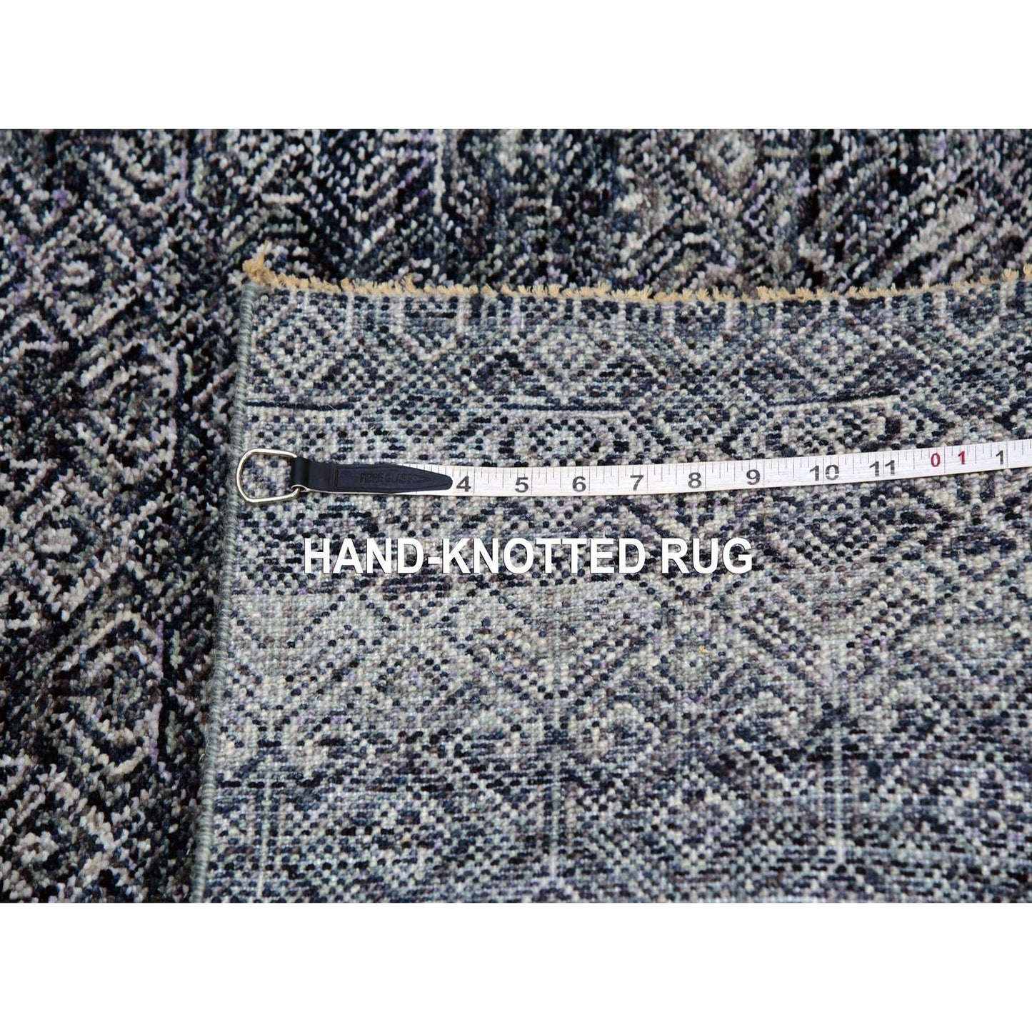 2'8"X10'1" Riverway Gray Hand Knotted Kohinoor Extra Soft Wool Runner Rug