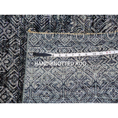 2'8"X10'1" Riverway Gray Hand Knotted Kohinoor Extra Soft Wool Runner Rug