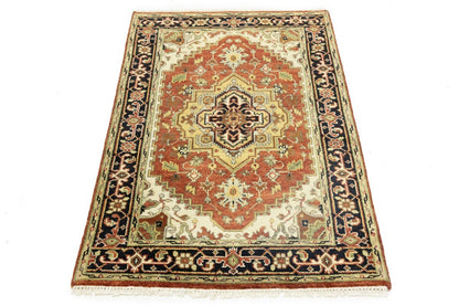 4X6 Ft Geometric Tribal Serapi Rug Wool Oriental