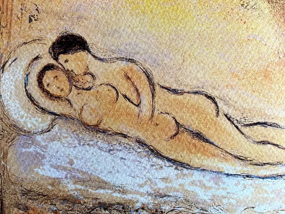 Marc-Chagall Lithograph Hand-Made Coa Hand-Signed Op