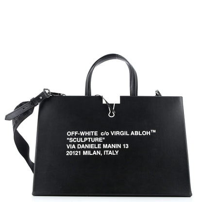 Off White Box Tote Printed Patent Medium
