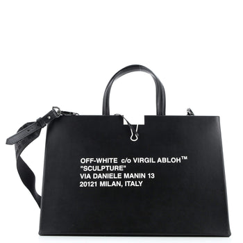 Off White Box Tote Printed Patent Medium