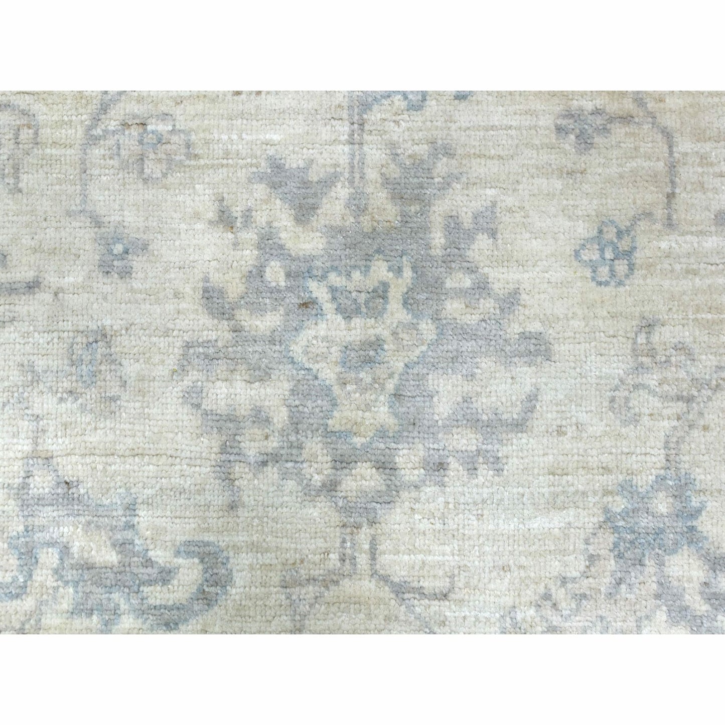 Rug 8'1"x9'8"Gray Afghan Angora Oushak Hand Knotted Natural Wool Oriental