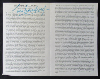 Erich Leinsdorf Conductor Autographed Magazine