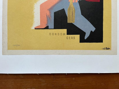 Rare Vintage 1943 Lithograph By Raymond Savignac  Armagnac Ryst Poster France