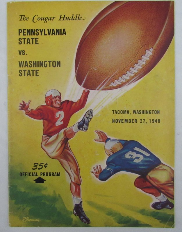 1948 Penn State Nittany Lions Vs. Washington State College Fb Program 137598