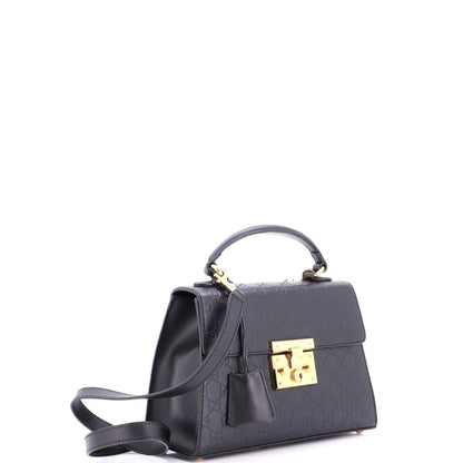 Gucci Padlock Top Handle Bag Guccissima Leather Small