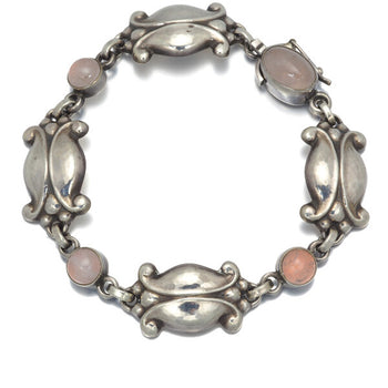 Georg Jensen Bracelet Rose Quartz Moonlight Blossom 11 925 Sterling Silver