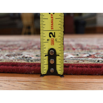 2'7"X12' Red Tebraz Mahi Hand Knotted 100% Wool Runner Rug