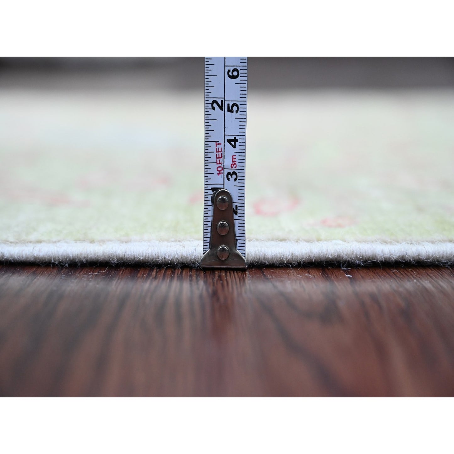 2'4"X7'9" Green Hand Knotted Afghan Peshawar Birds Design Wool Runner Rug