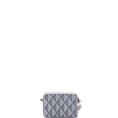 Christian Dior Double Zip Crossbody Pouch Cd Diamond Coated Canvas