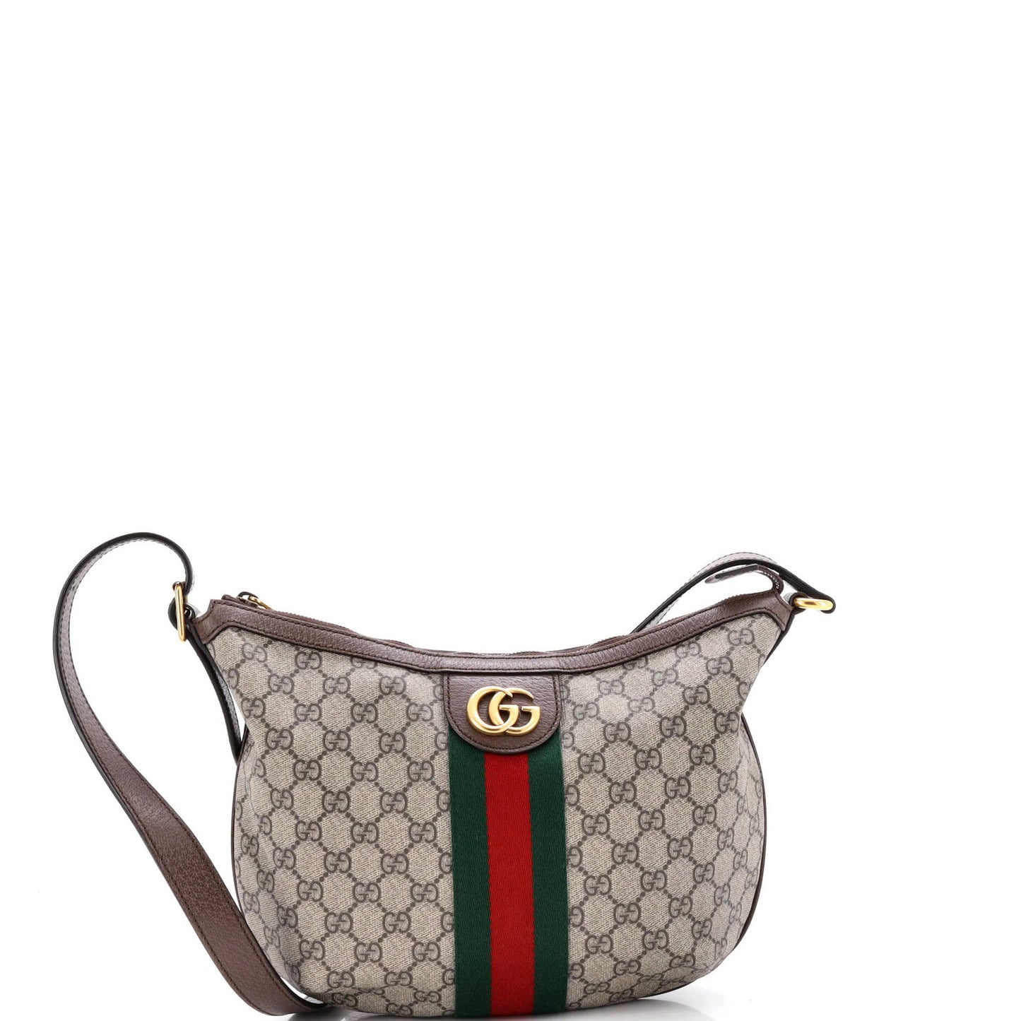 Gucci Ophidia Half Moon Hobo Gg Coated Canvas Small