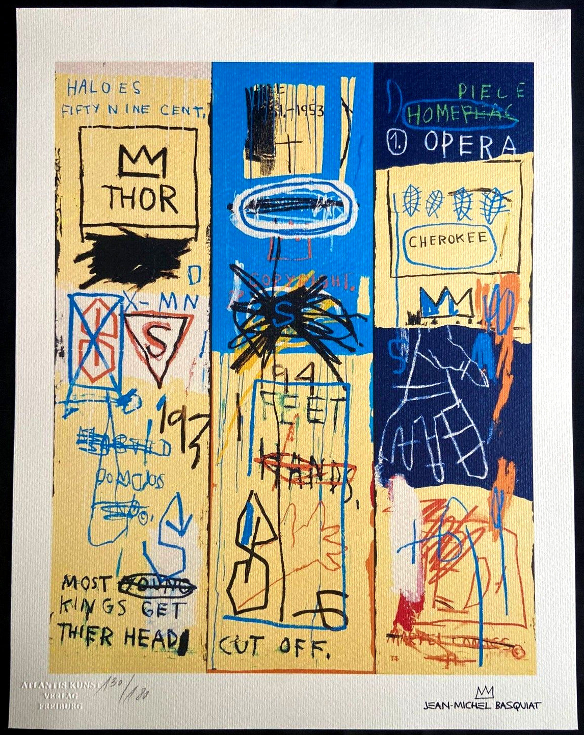 Jean-Michel-Basquiat Lithograph Coa - Signed Numbered In Pencil