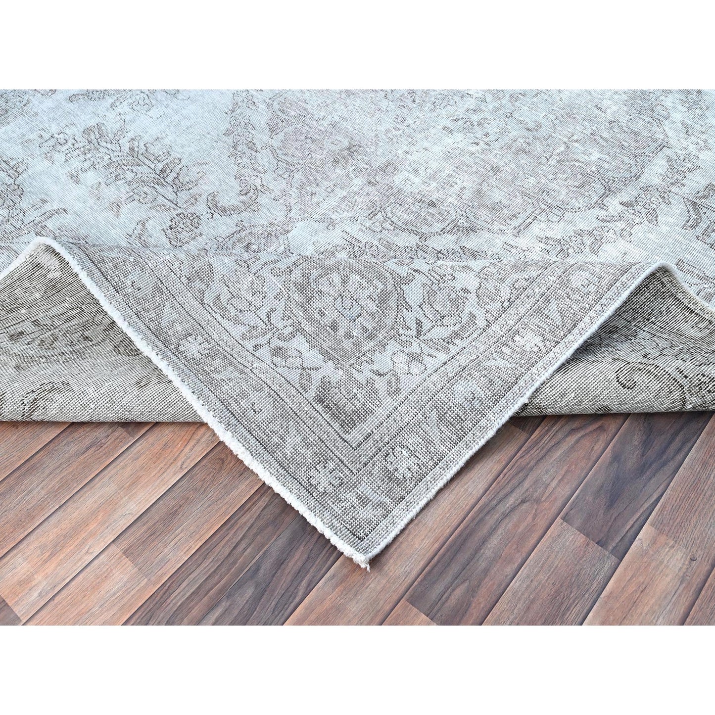 6'3"X9'6" Gray White Wash Cropped Thin Oriental Rug
