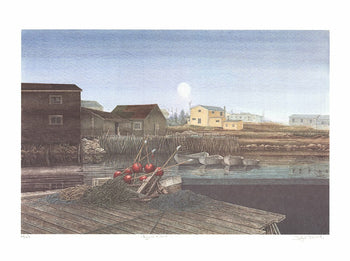 Dwight Baird Fog In The Hollow, Peggy'S Cove Signed 